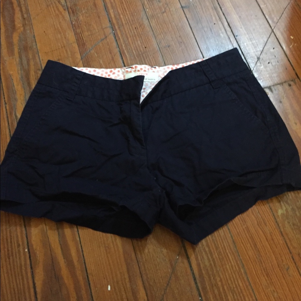 Navy J. Crew Chino Shorts 4”